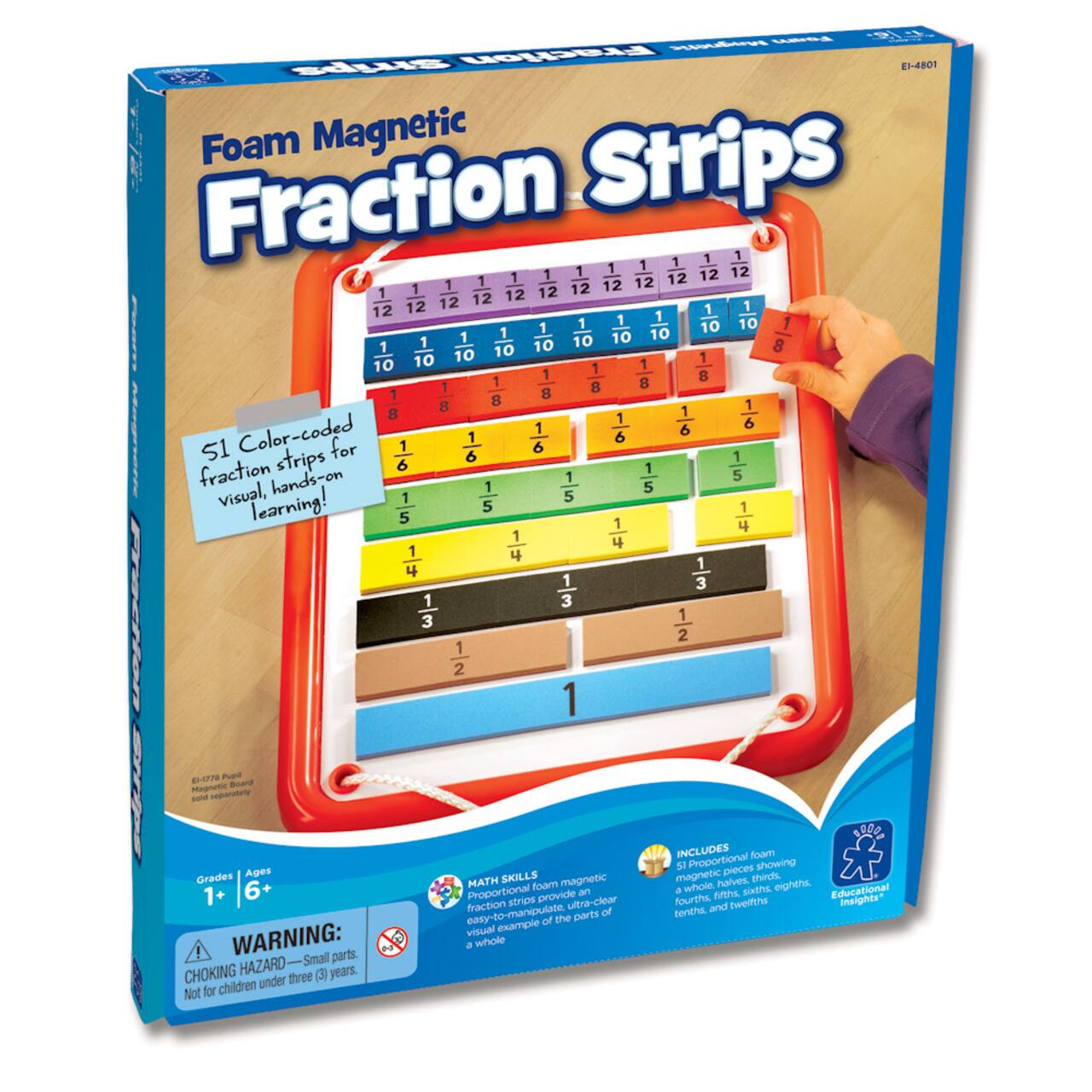 Educational Insights Foam Magnetic Fraction Strips